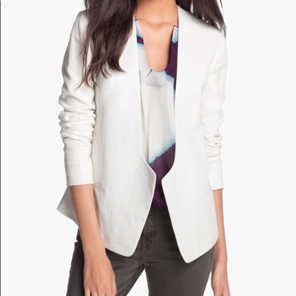 Diane Von Furstenburg White Linen Blazer